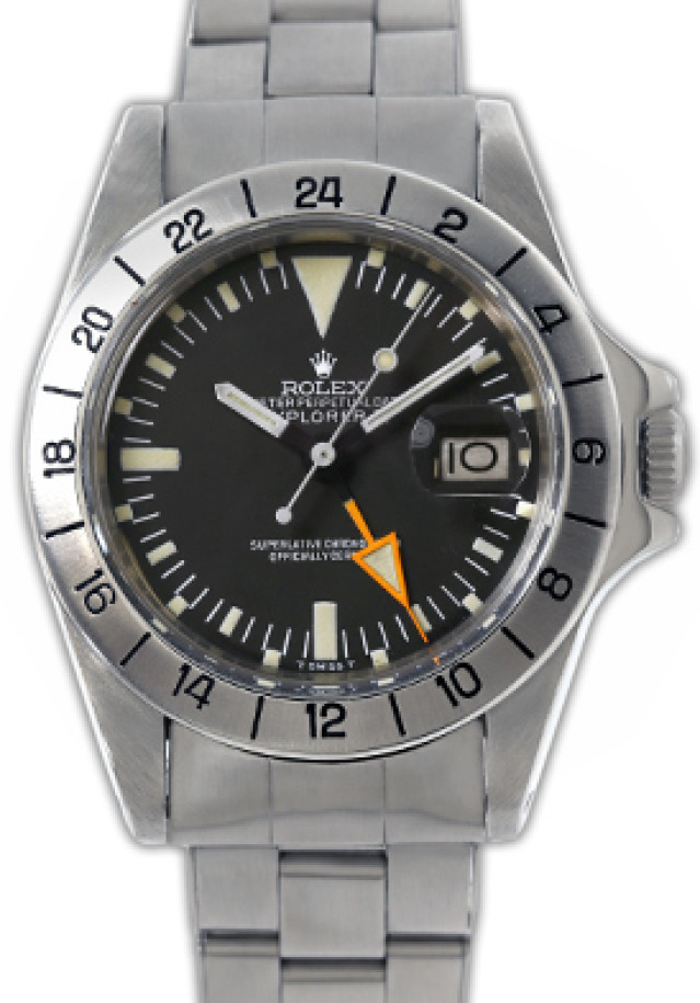 Rolex 1655 Steel on Riveted, 24 Hour Display Bezel Black Mark II with Luminous Index